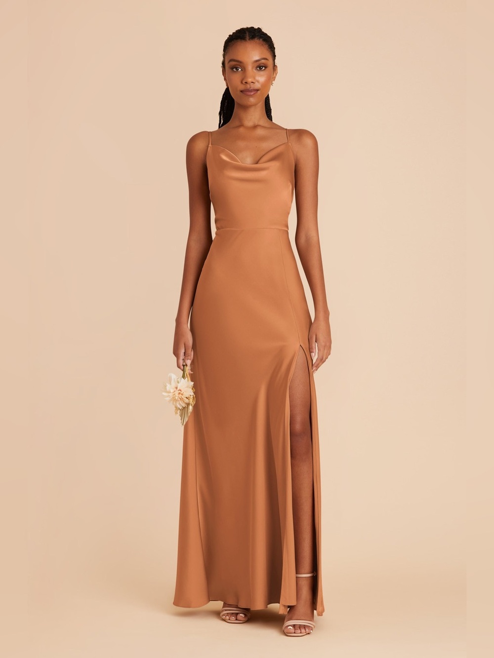 Birdy Grey Lisa Dress Matte Satin Rust Size Small MSRP $129